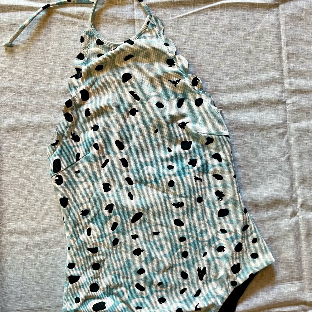 Marysia Reversible Halter Swimsuit with Scalloped Edges Sz M